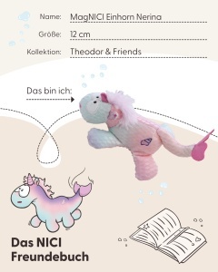 Plush Unicorn MagNICI Nerina 12cm - Detalii stralucitoare, cu magneti - Img 5