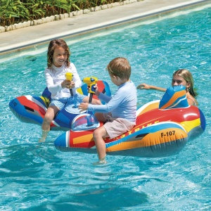 Pluta Intex Jet Fighter 57531NP, 112 x 91 x 41 cm, Capacitate 40 kg, Culoare AlbastruRosu - Img 3