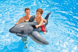 Pluta pentru inot Intex Great White Shark - 173 x 107 cm, material rezistent, pentru copii de la 3 ani - Img 3