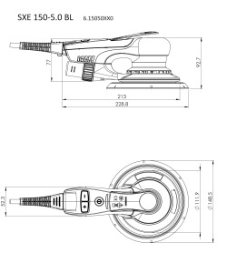 Polizor Excentric Metabo SXE 150-5.0 BL, 150mm, Motor Brushless - Img 2