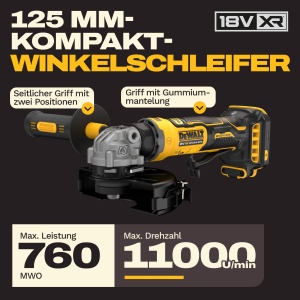 Polizor unghiular DEWALT DCG404N-XJ, 18V, 125mm, motor fara perii - Img 2