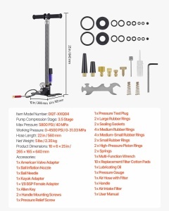 Pompa de Aer VEVOR 3,5 Trepte, 4500 psi, cu Filtru Ulei-Apa, Manometru - Img 7