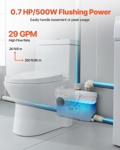 Pompa de apa uzata VEVOR FLO500-BE 500W Debit 110Lmin Inaltime 8m - Img 2