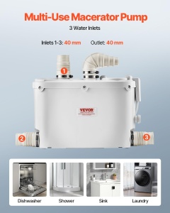 Pompa de apa VEVOR FLO500-DE Pro, 500W, 110 Lmin, 8 m inaltime, 4 intrari - Img 6