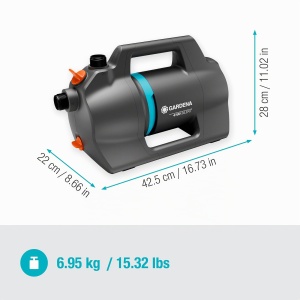 Pompa de gradina Gardena 4100 Silent Set, 4100 lh, 550 W, 20 m furtun - Img 3