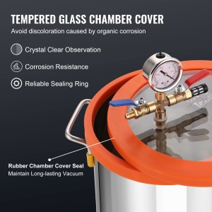 Pompa de vid VEVOR cu camera de vid de 19L 100L / min Pompa de vid 150W AC 220V / 50HZ 1440RPM 5pa 250ml Capacitate ulei HVAC Echipament de vid Pompa de vid de racire pentru stabilizarea lemnului Degazarea rasinii - Img 4