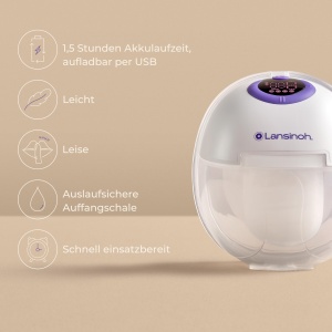 Pompita electrica pentru san Lansinoh, portabila, 180 ml, acumulator reincarcabil - Img 5
