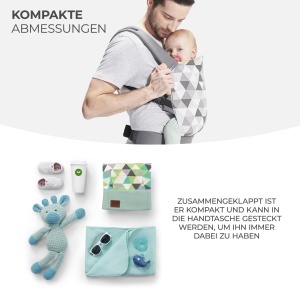 Port-bebe Kinderkraft NINO, Ergonomic, din Bumbac, pentru Sugari si Copii, Gri - Img 6