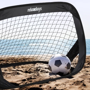 Porti de fotbal pliabile Relaxdays, set 2 buc, 77 x 122 x 83 cm, negru - Img 3