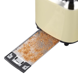 Prajitor de paine Russell Hobbs [pentru 2 felii] Retro Stainless Steel Cream (afisaj cu numaratoare inversa in design retro, inclusiv atasament pentru chifla, 6 niveluri de rumenire + functie de dezghetare si incalzire, 1300W) Vintage 21682-56 - Img 5