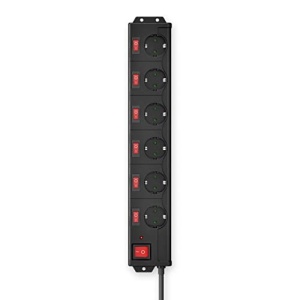 Prelungitor Hama 6 Prize Schimbabile Individual Protectie Supratensiune Negru - Img 12