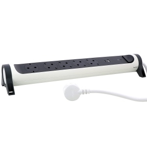Prelungitor rotativ Legrand 694510 5 prize USB-A si USB-C Protectie la supratensiune UltraalbGri inchis - Img 3