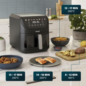 Princess SlimFry Airfryer, capacitate 8L, 2000W, 8 programe, ecran tactil digital, temperatura reglabila, fereastra de vizualizare, oprire automata, poate fi spalat in masina de spalat vase, 182257 - Img 9