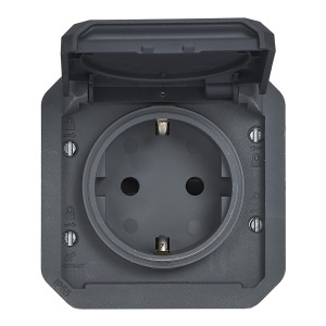 Priza de exterior Legrand Plexo New, 16A, 250V, IP44, Anthrazit - Img 3