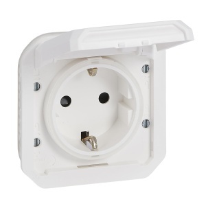 Priza de exterior Legrand Plexo New, 16A, 250V, IP44, UltraAlb