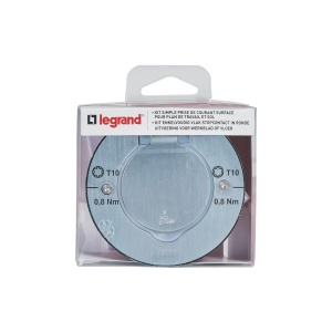 Priza de podea Legrand Dooxie, rotunda, inox, IP44, cu capac - Img 1