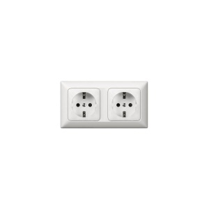 Priza dubla Legrand Creo, instalare orizontala, ultra alba, model 776172