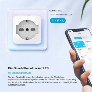 Priza Inteligenta Tapo P105, WiFi, Control Vocal, Design Compact - Img 2