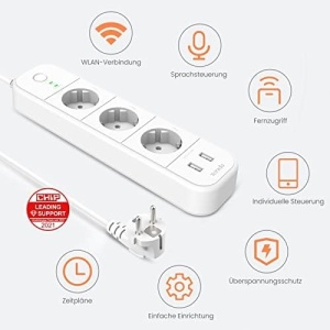 Priza Inteligenta Tenda Beli SP15, 3 Prize Controlate Individual, 2 USB, 16A, 1.5m Cablu - Img 2