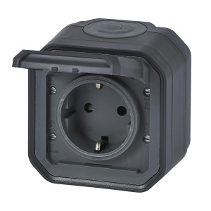 Priza Legrand Plexo 069783L IP44 IK07 Antracit 16A 250V cu capac de protectie - Img 2