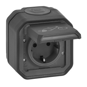 Priza Legrand Plexo 069784L IP44IP55 250V 16A Anthracit cu capac rabatabil
