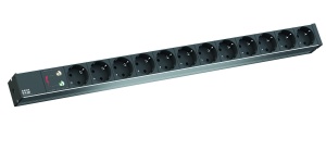Priza multipla Bachmann Alu 1HE 12x cu protectie la supratensiune 6,5 kA
