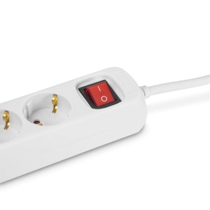Priza multipla Hama 3-faceri, 1.4m, cu buton de economisire energie, alba - Img 4
