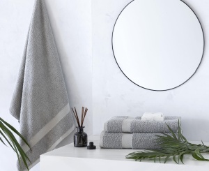 Prosoape de baie Todocama, 100 bumbac, 550 gm, gri deschis, 70 x 140 cm, 2 bucati - Img 6