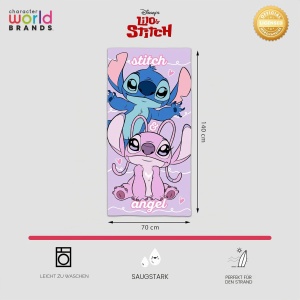 Prosoape Disney Lilo si Stitch, 100 bumbac, design Chill, 70 x 140 cm - Img 2
