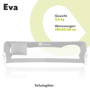 Protectie pentru pat Lionelo Eva, 150 cm, pliabila, cu retea aerisita - Img 2