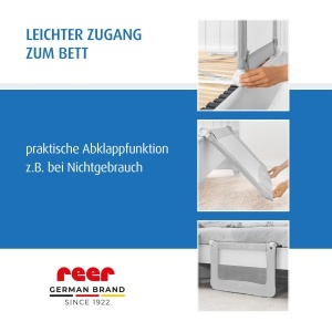 Protectie pentru pat Reer ByMySide, 100x50 cm, gri, cu functie de pliere - Img 5