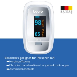 Pulsoximetru Beurer PO 30, masurare SpO2 si puls, display color, compact, alb - Img 3