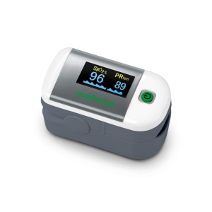 pulsoximetru medisana PM 100, masurarea saturatiei de oxigen din sange, pulsoximetru cu deget cu afisaj OLED si functionare cu o singura atingere