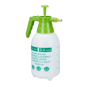 Pulverizator sub presiune Relaxdays, 1,5 litri, duza reglabila din alama, gradina, irigare, combaterea daunatorilor, PE, alb/verde