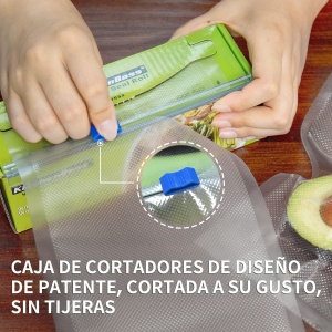 Pungi de vidat KitchenBoss cu Cutter-Box, 3 role 28x500cm, BPA-free - Img 5