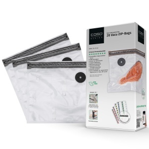 Pungi de vidat reutilizabile CASO Vacu ZIP-Bags 26x23 cm, BPA Free, set 20 buc