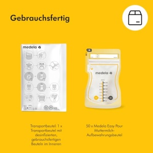 Pungi pentru lapte matern Medela Easy Pour 210 ml Design anti-scurgere BPA-free 50 buc - Img 9