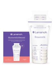 Pungi pentru stocare lapte matern Lansinoh, 25 bucati, sterilizate, cu sistem de inchidere securizat
