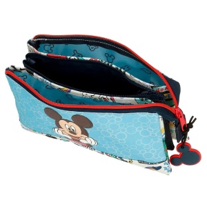 Punguta pentru birou Mickey Be Cool, 3 compartimente, albastra, 22x12x5 cm - Img 3
