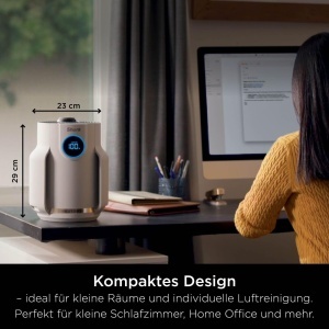 Purificator de aer Shark NeverChange HP072EU, 23 m, HEPA, compact, culoare Dove - Img 8