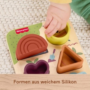 Puzzle din lemn Fisher-Price cu 6 forme din silicon pentru dezvoltarea motricitatii - Img 5