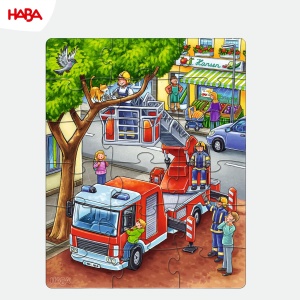 Puzzle HABA Set 3 Piese pentru Copii cu 12, 15 si 18 Piese - Tematica Politie si Pompieri - Img 3
