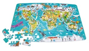 Puzzle si joc Hape 2-in-1 Weltreise harta geografica pentru copii lemn educativ - Img 5