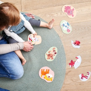 Puzzle-uri HABA 4 - Set cu 4 piese pentru copii de la 2 ani, animale simpatice - Img 2