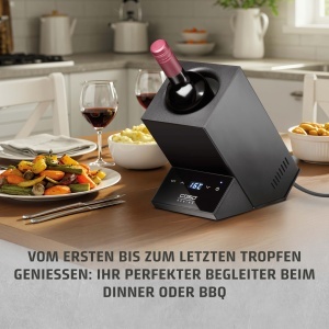 Racitor de vin CASO WineCase One Negru - Temperatura 5-18C, Design elegant, Capacitate pentru sticle cu 9 cm - Img 8