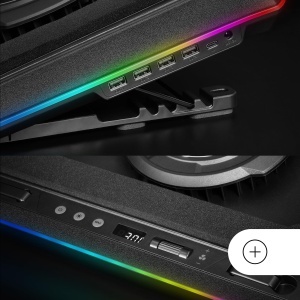 Racitor Laptop Mars Gaming MNBC-Ultra, 140mm, RGB, 5 Pozitii, Negru - Img 6