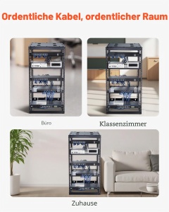 Rack Server VEVOR SPT-504-20A, 20U, 585 mm, cu 4 Posturi, pentru IT si AV - Img 6