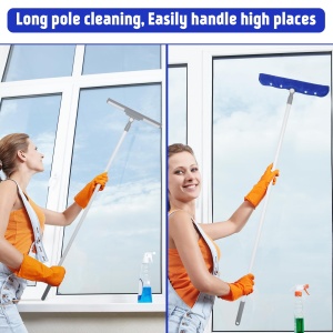 Racleta pentru feronerie Romon cu maner telescopic 136cm, din silicon, set de curatare feronerie - Img 3