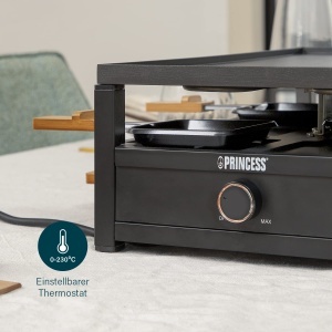 Raclette Princess Black Steel 162655 8 persoane, 1300W, suprafata 44 x 25 cm - Img 6