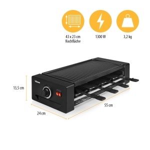 Raclette si Pizzar Tristar RA-2736, 1300W, 8 persoane, negru - Img 3
